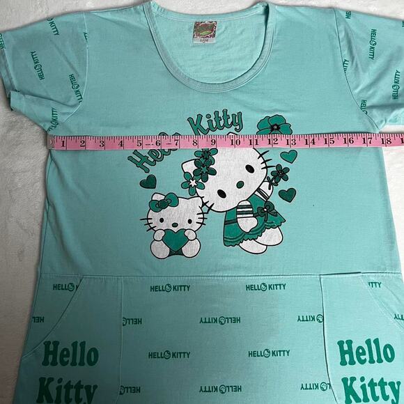 Hello Kitty Green Clover Juniors size Medium Nightgown Dress D&P Fashion - Picture 2 of 6
